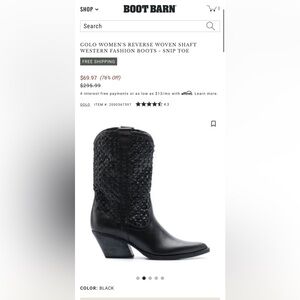 Golo Black Woven Ankle Boots